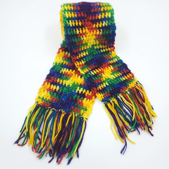 PRIDE Crotched Rainbow Scarf  88" x 5.5" - Picture 9 of 9